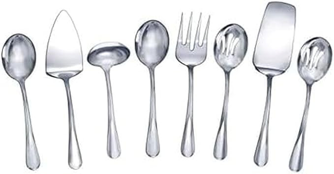Gourmet Basics by Mikasa 5181046 Kaylee 8-Piece Stainless Steel Serving Set | Amazon (US)