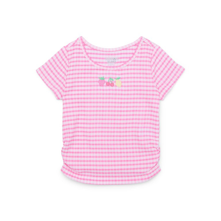 Garanimals Toddler Girl Embroidered Short Sleeve Ruched Side T-Shirt, Sizes 18M-5T | Walmart (US)