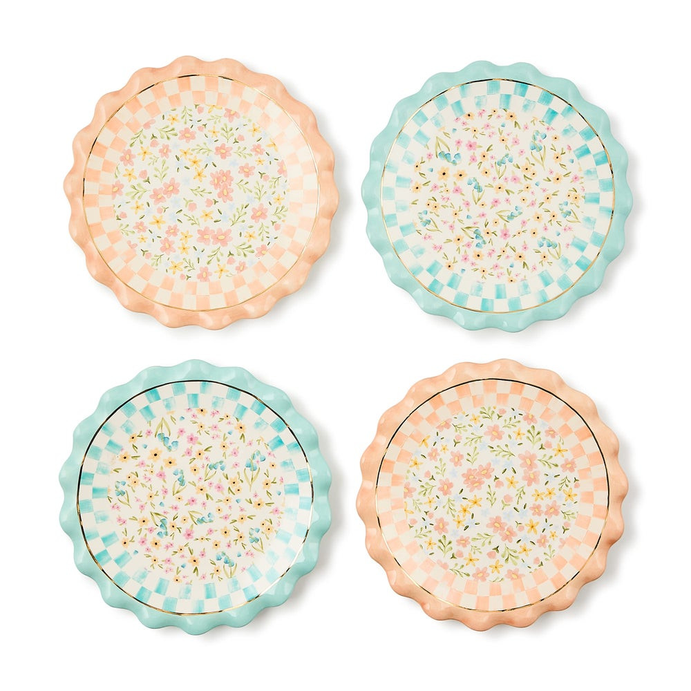 Posie Patch Ceramic Dessert Plates, Set of 4 | MacKenzie-Childs