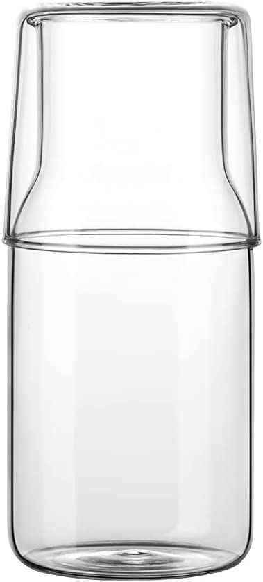 ZILJJ 500ml Bedside Water Carafe Set with Tumbler Glass Set for Bedroom Nightstand, Glass Mouthwa... | Amazon (US)