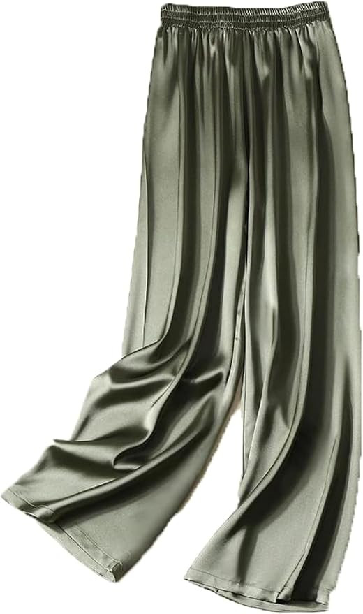 Women's Wide Leg Pants Summer Oversized Silk Pants Summer Lightweight Casual Elegant Satin Pants | Amazon (US)