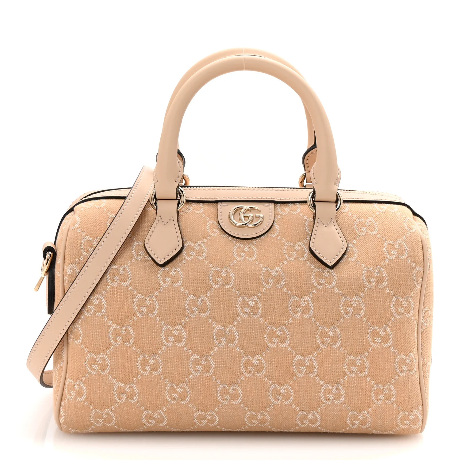 Summer Denim Calfskin GG Monogram Small Ophidia Top Handle Bag Souffle Rose | FASHIONPHILE (US)