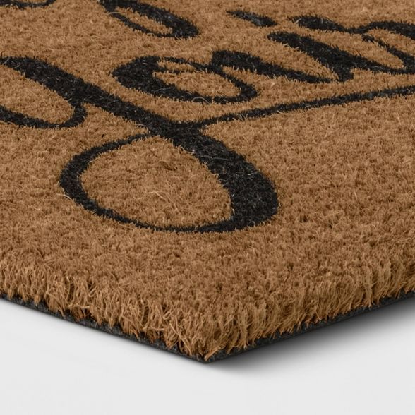 1'6"x2'6" Yay You're Here Coir Doormat Black/Beige - Threshold™ | Target