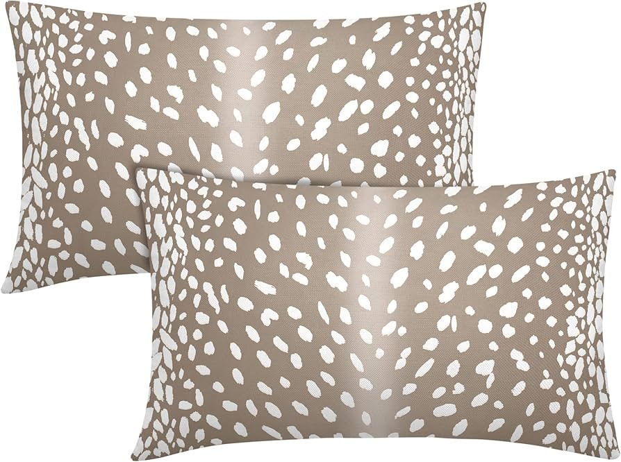 aportt Antelope Lumbar Pillow Covers 12X20 Inch Beige Deer Animal Print Decorative Pillow Cases M... | Amazon (US)