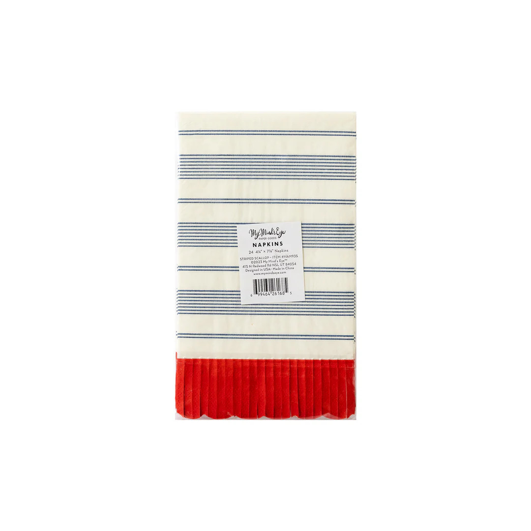 Striped Scallop Dinner Napkin | My Mind's Eye