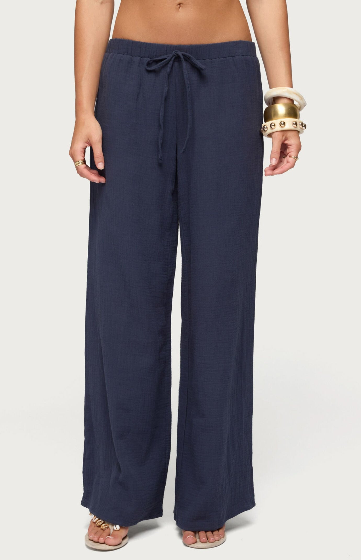 Edikted Women's Viktoria Wide Leg Pants in Navy - Size XL | PacSun
