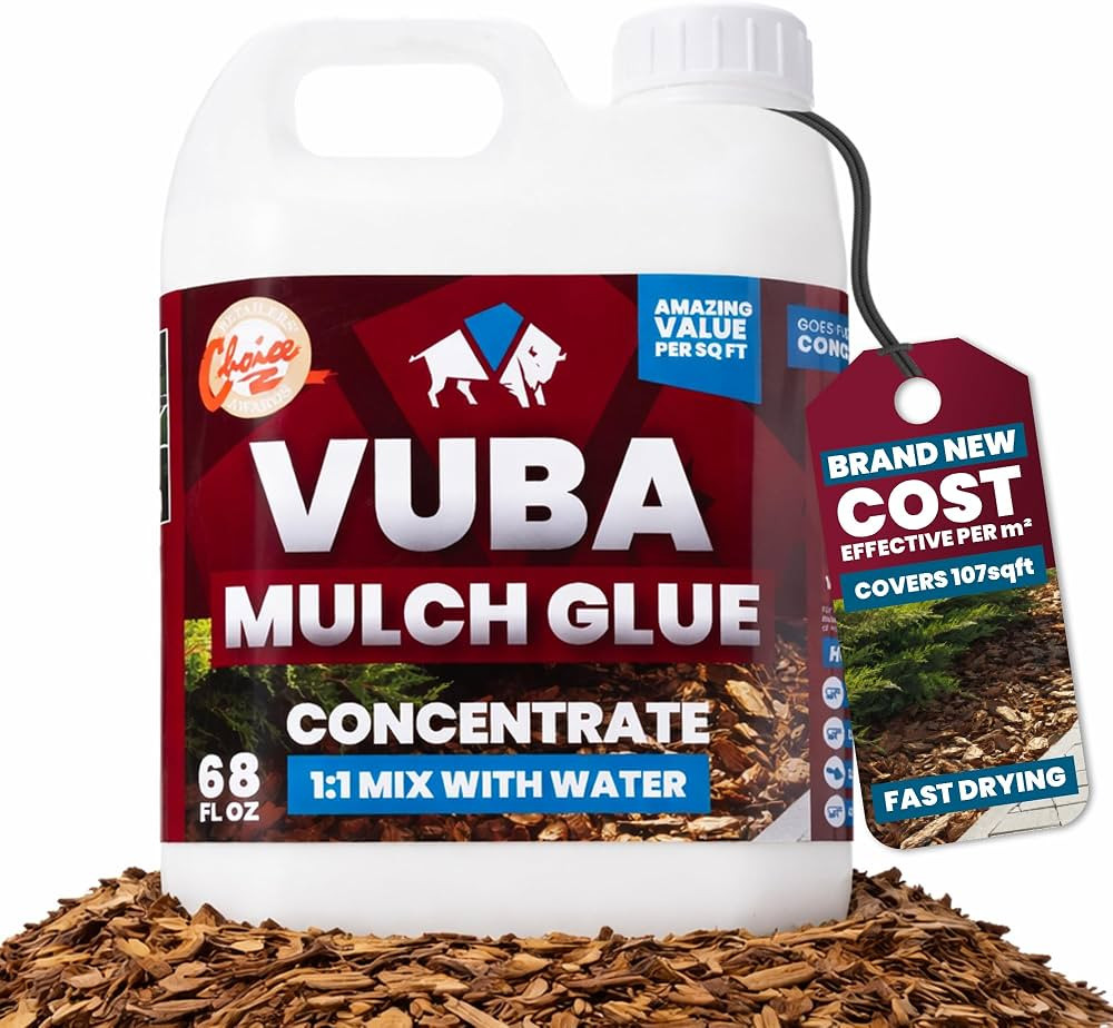 Vuba Easihold 68oz Concentrate Mulch Glue, Binder for Rubber Mulch, Bark & Wood Chips, Mix 1:1 wi... | Amazon (US)
