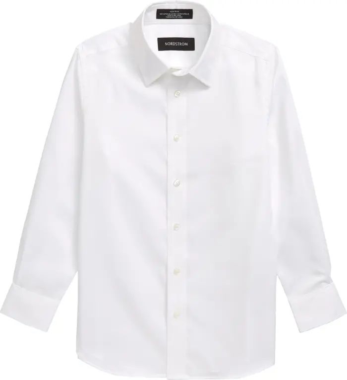 Kids' Solid Cotton Button-Up Shirt | Nordstrom