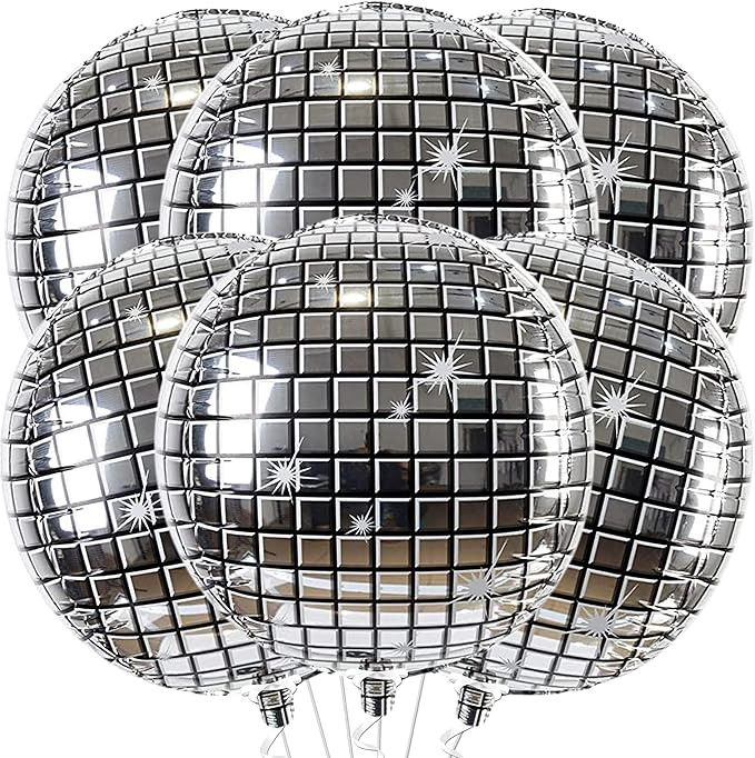 Amazon.com: Big Disco Ball Balloons for 70s Disco Party Decorations - Pack of 6 | 22 Inch 360 Deg... | Amazon (US)