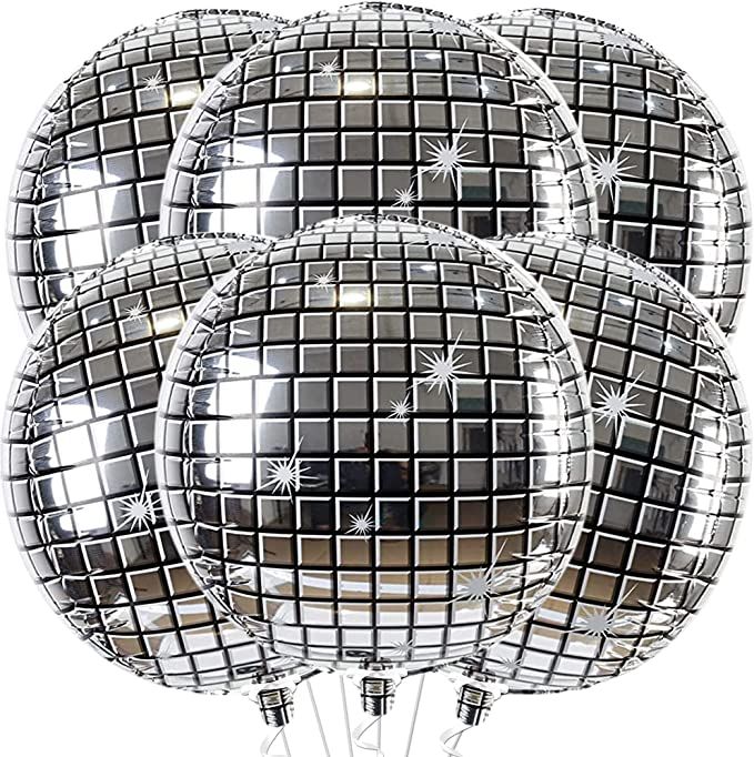Amazon.com: Big Disco Ball Balloons for 70s Disco Party Decorations - Pack of 6 | 22 Inch 360 Deg... | Amazon (US)