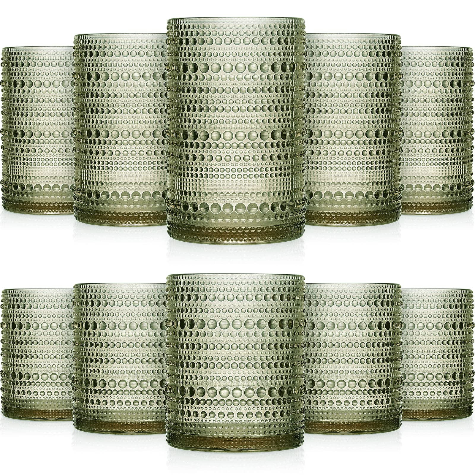Foaincore 12 Count Hobnail Drinking Glasses Set Vintage Glassware Old Fashioned Beverage Glasses ... | Amazon (US)
