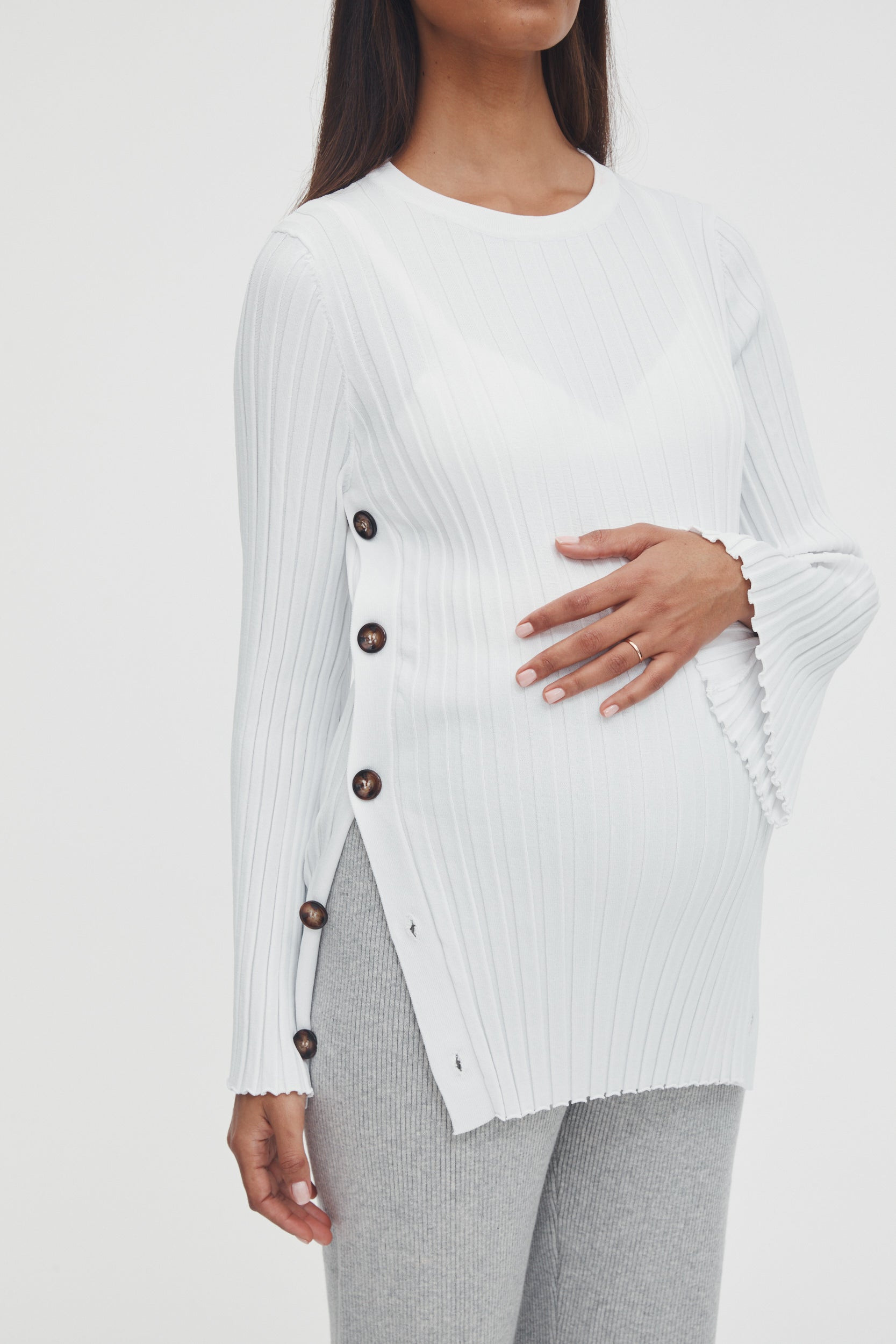 Luxe L/S Button Knit | Legoe Heritage Maternity