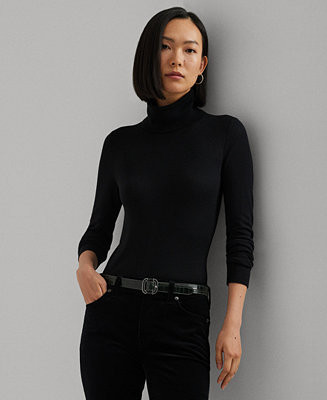 Women's Silk-Blend Turtleneck Sweater | Macy's