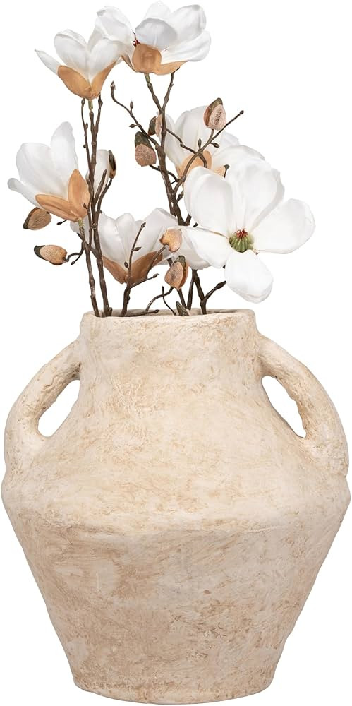Paper Mache, 14" Vase with Handles, White | Amazon (US)