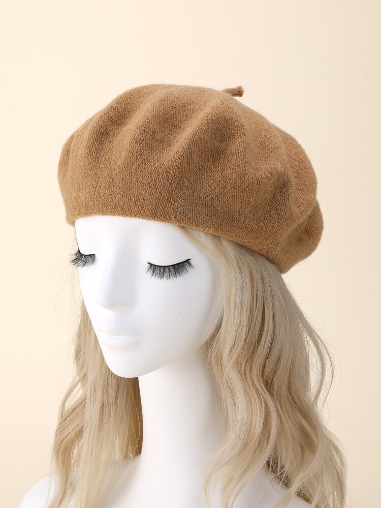 Wool-mix Solid Beret | SHEIN