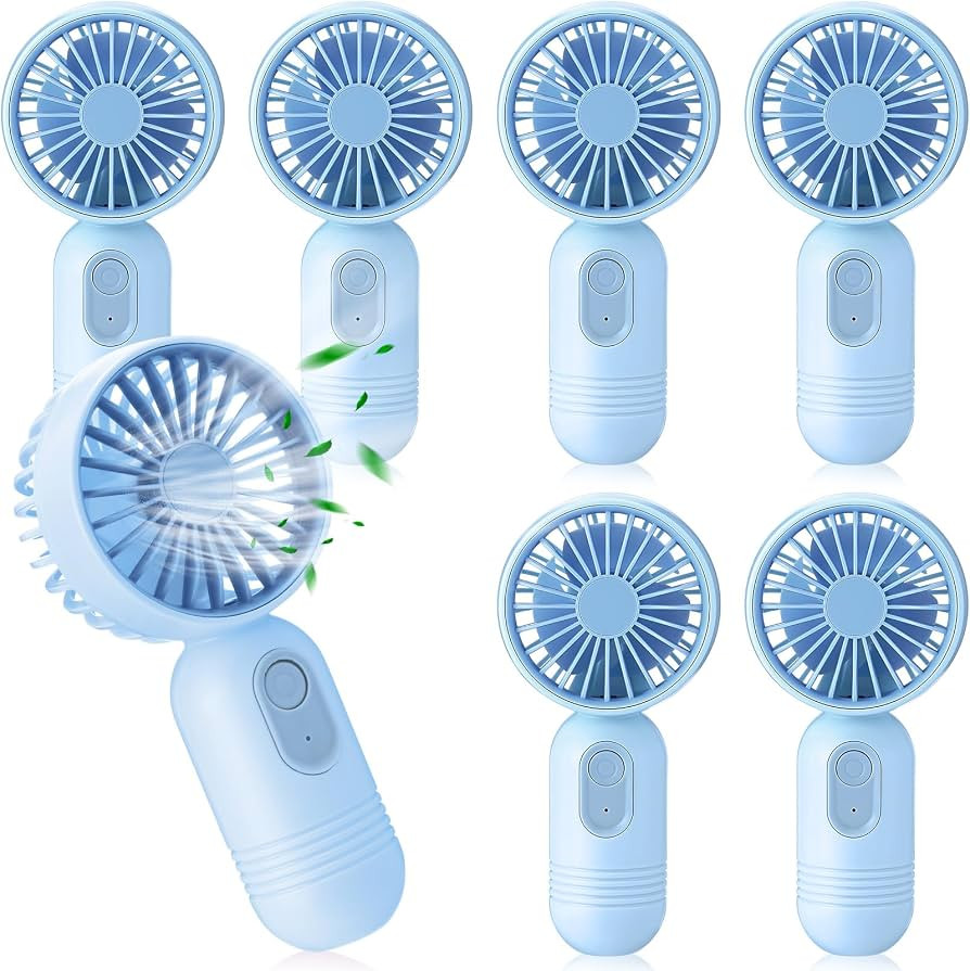 Rossesay 6 Pcs Mini Portable Fan Bulk Cute Handheld Lightweight Small Little Personal Hand Eyelas... | Amazon (US)
