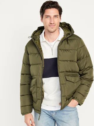 Hooded Quilted Puffer Jacket for Men | Old Navy (US)