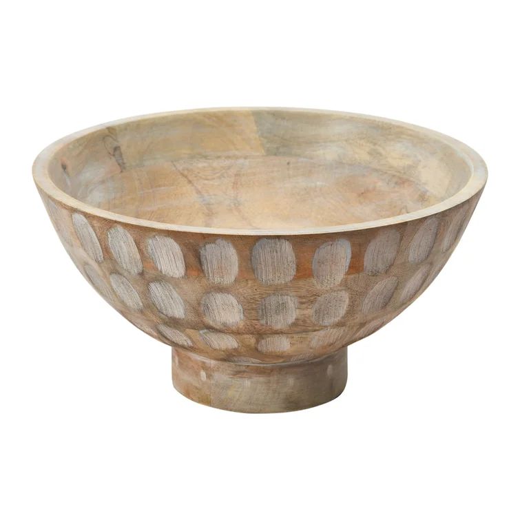 Seales Wood Decorative Bowl in Whitewashed | Wayfair North America