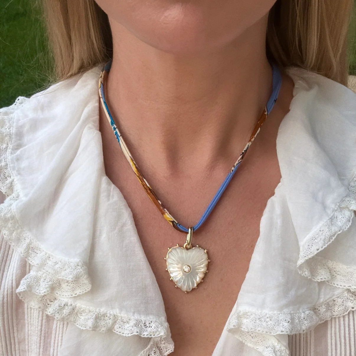 Mother Of Pearl Big Heart Clip Charm | Sprezzy Style