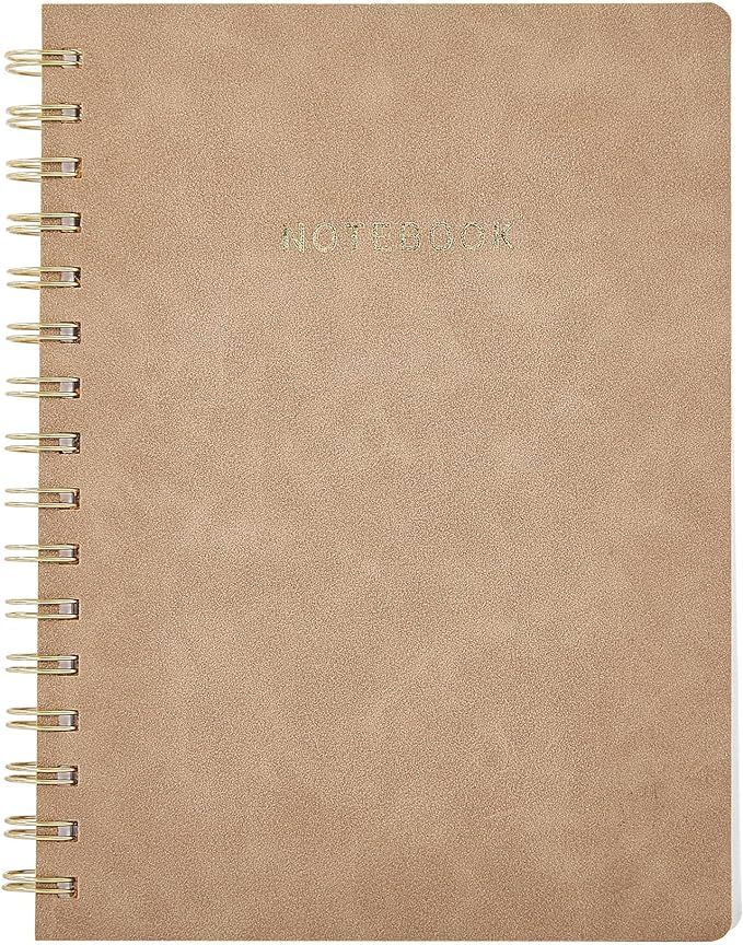 Spiral Notebook, College Ruled Soft Cover Suede Note book with 160 Pages, Large A5, 8.5x6.34 inch... | Amazon (US)