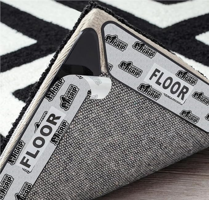 GORILLA GRIP 8 Pack Rug Gripper Pads, Keep Area Rugs Corners from Curling and Bunching, Reusable ... | Amazon (US)