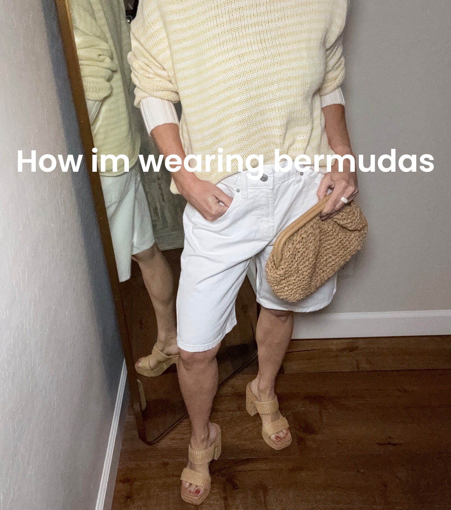 Two ways I’m styling these white jorts or bermudas. Your call  

#LTKgrwm #LTKOver40 #LTKootd