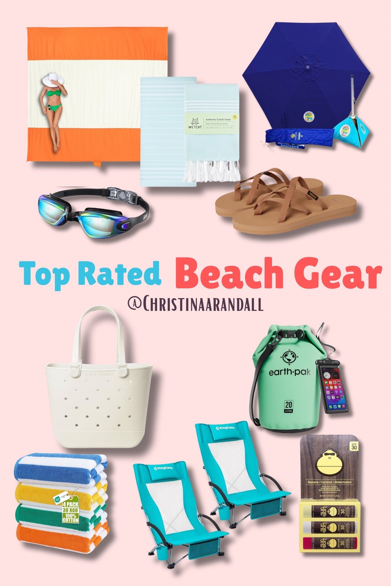 Check out some of these top rated products for the beach, lake, or pool and get ready to get your summer on!!!! Sand free towels, the most spacious beach bags, goggles, chairs, and more 😍 ☀️ 

#LTKSeasonal #LTKTravel #LTKSwim