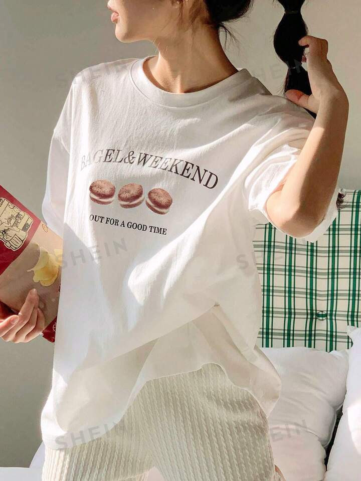 DAZY Slogan Graphic Drop Shoulder Tee | SHEIN