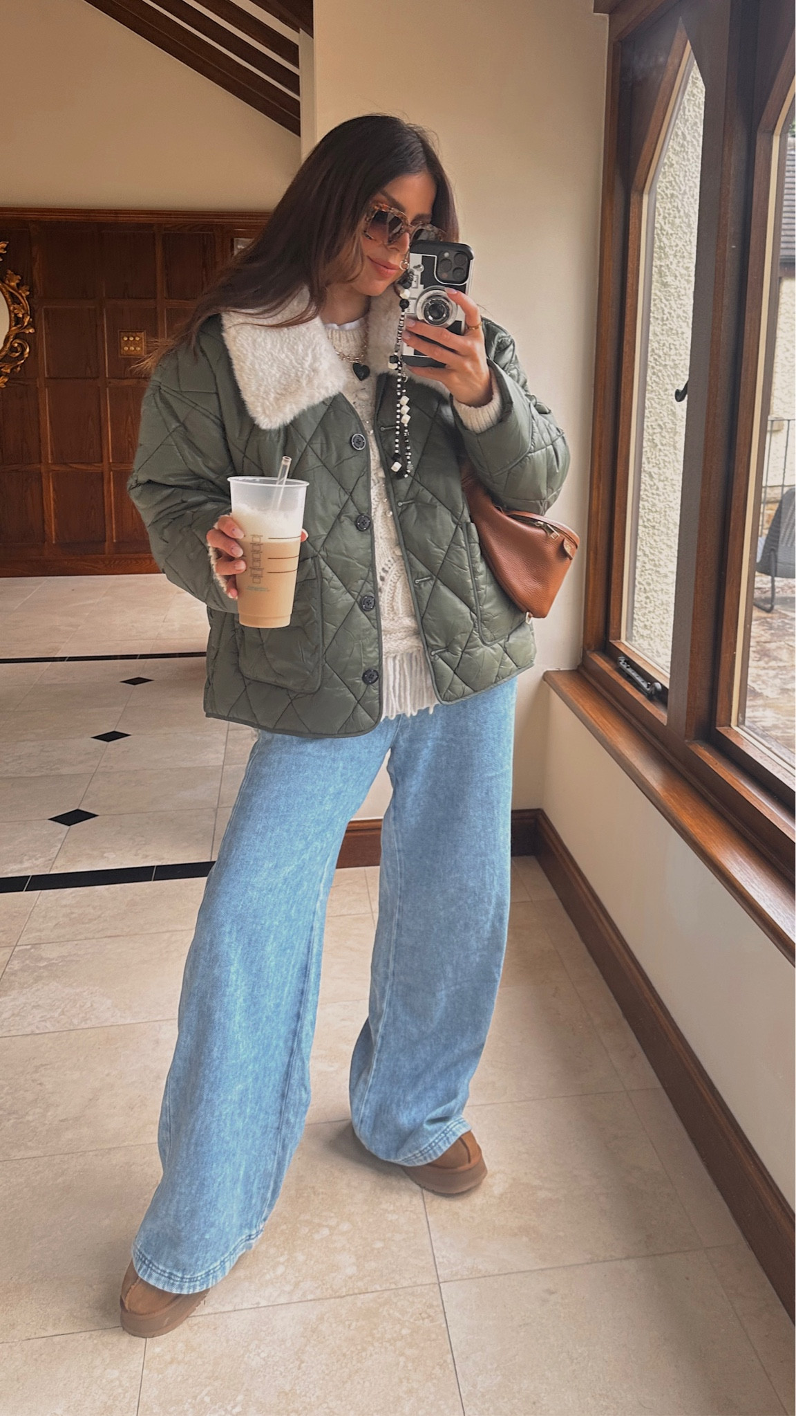 Autumn outfit 
Casual outfit
Quilted jacket 
Jacket and coats 
Wide leg jeans 
Platform Uggs 
Oversized knit 
Heart necklace 

Bumbag is @siennaolivia_ on IG 

#LTKunder100 #LTKeurope #LTKstyletip