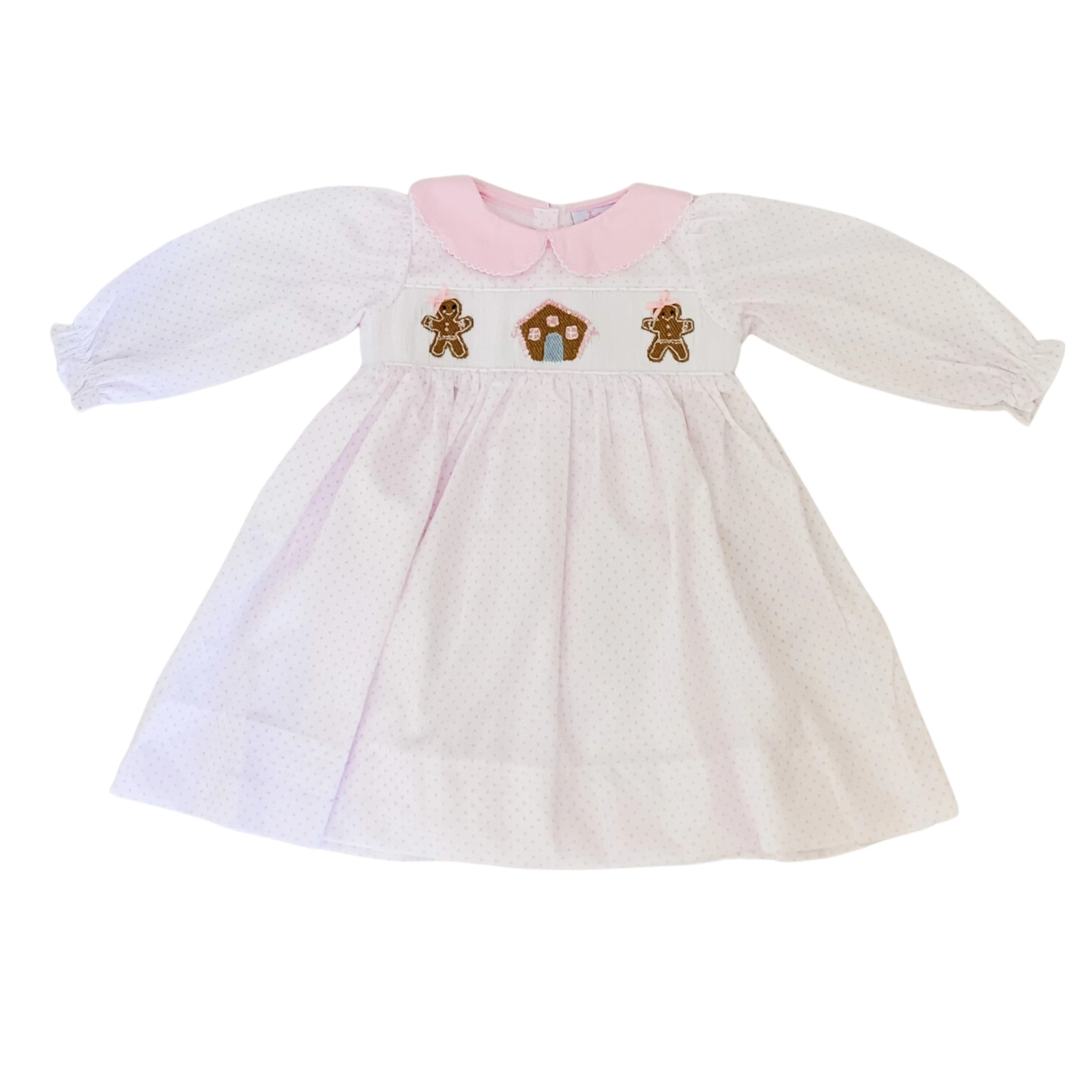 PRE-ORDER Pink Gingerbread Smocked Dress | Lillie & Lilah