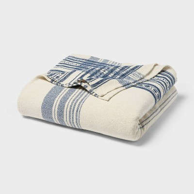 Full/Queen Yarn Dyed Plaid Cotton Blanket Ivory - Threshold™ | Target