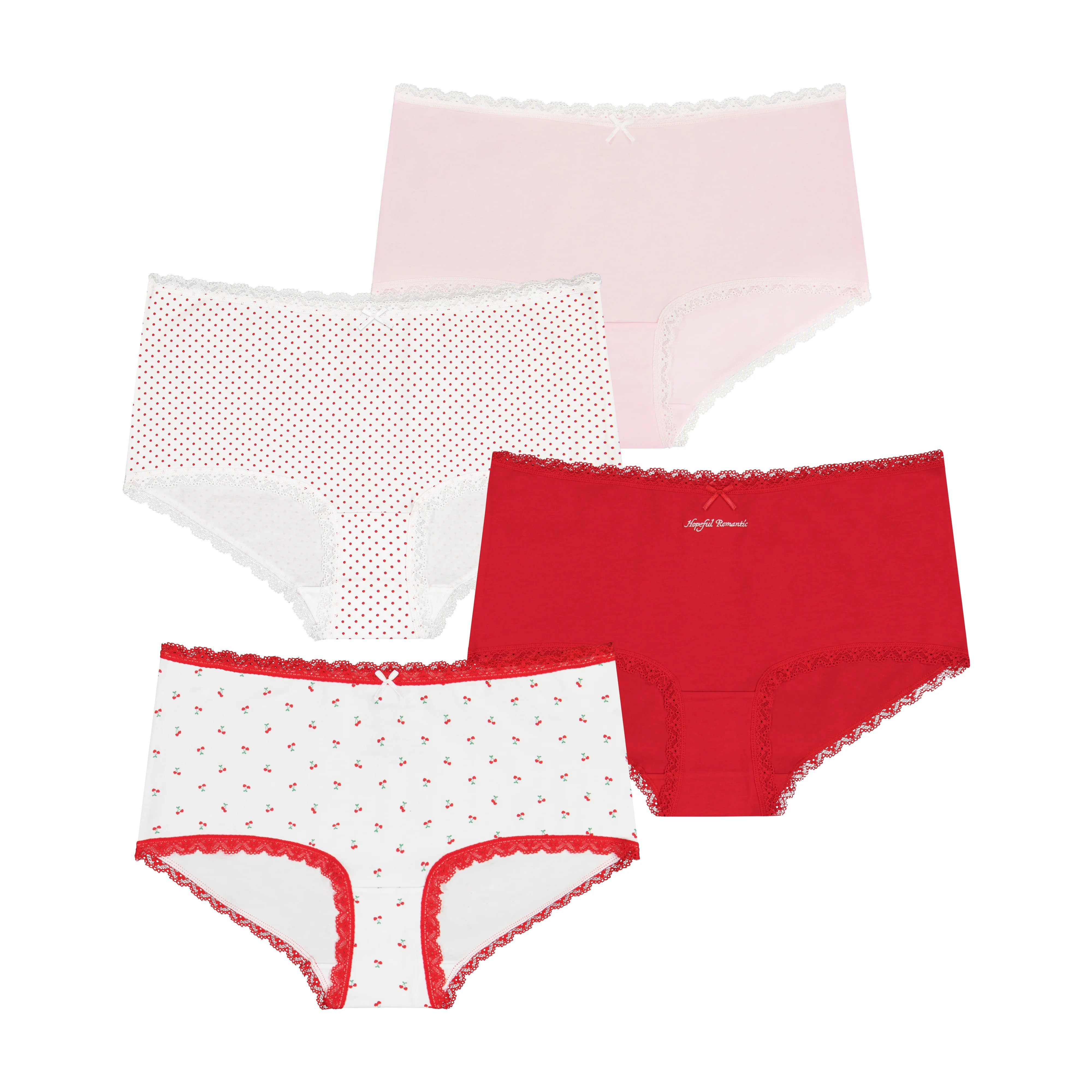 No Boundaries Stretch Cotton Boyshort Underwear, 4-Pack, Women's XS-XXXL | Walmart (US)