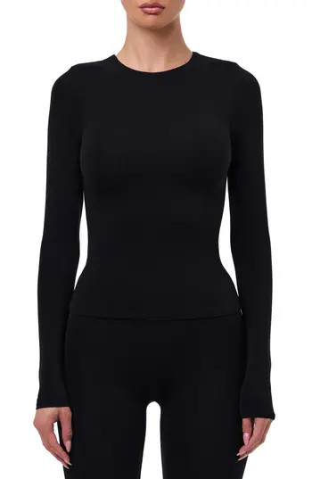 Naked Wardrobe Long Sleeve Crewneck Top in Black at Nordstrom Rack, Size Medium | Nordstrom Rack