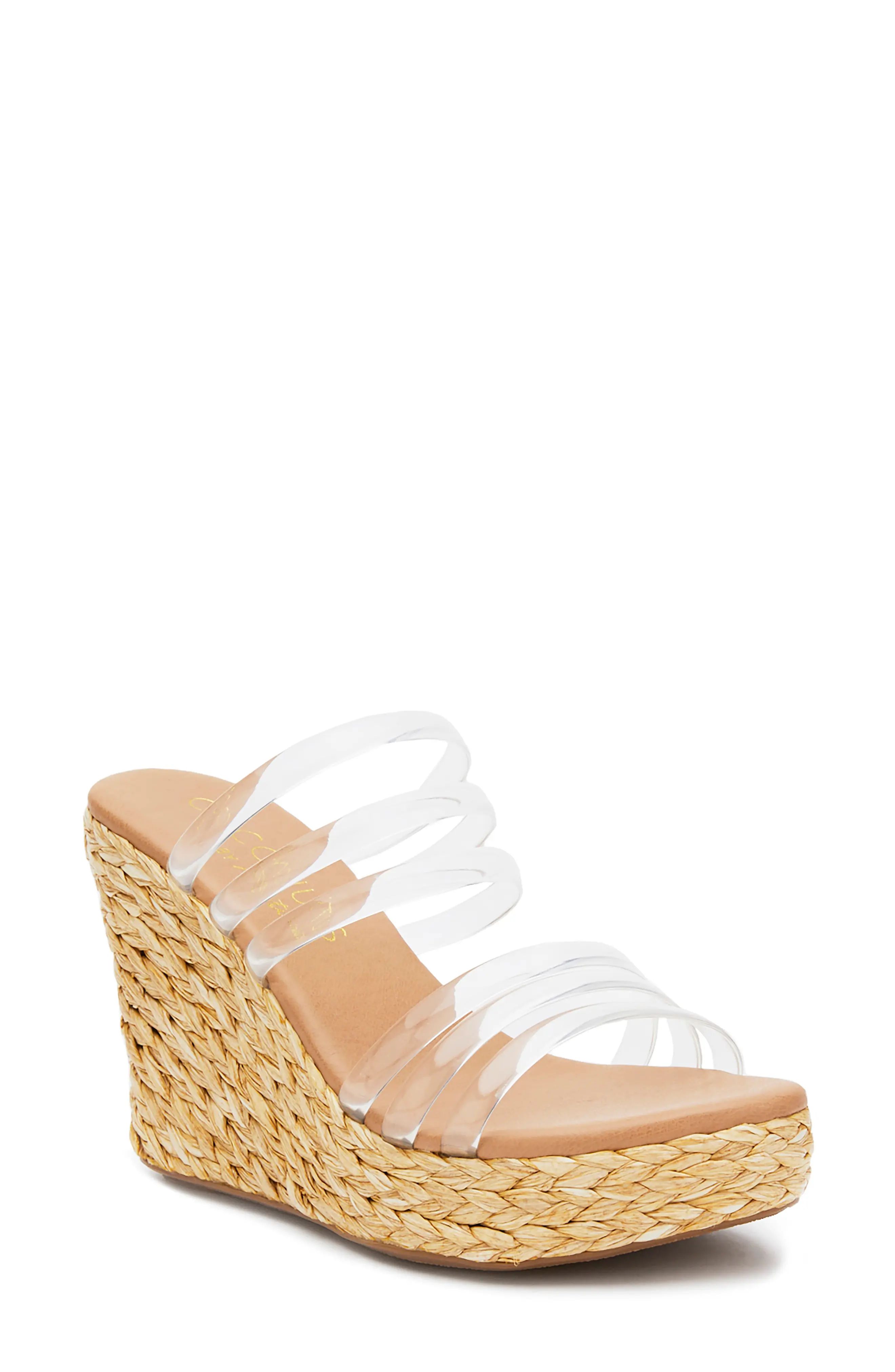 Coconuts by Matisse Fancy Espadrille Platform Wedge Slide Sandal in Clear at Nordstrom, Size 10 | Nordstrom