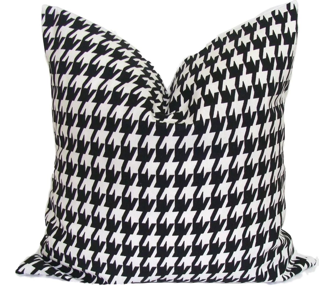 Black Houndstooth Pillow Cover, Black Christmas Pillow COVER, 20x20, 18x18, 16x16, ALL SIZES | Etsy (US)