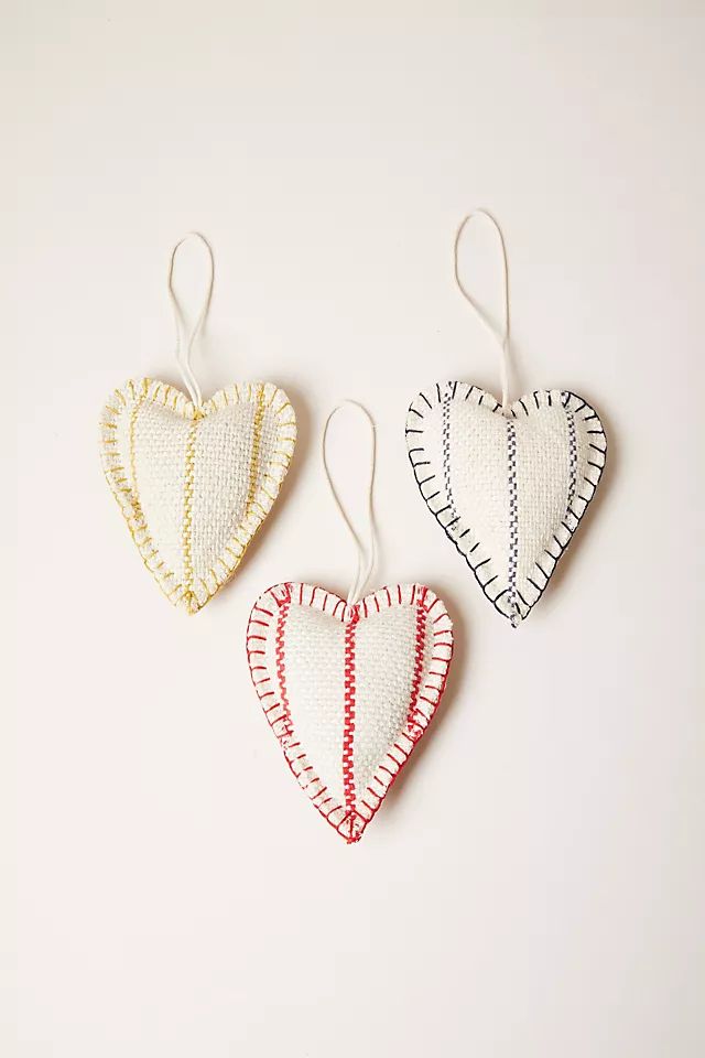 Farmhouse Pottery Maine Weave Heart Ornament | Anthropologie (US)