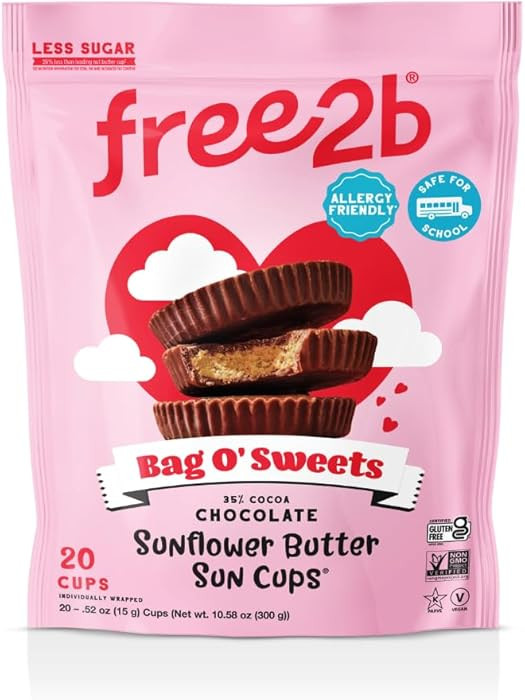 FREE2B Valentines Day Sunflower Butter Sun Cups, 10.58 OZ | Amazon (US)