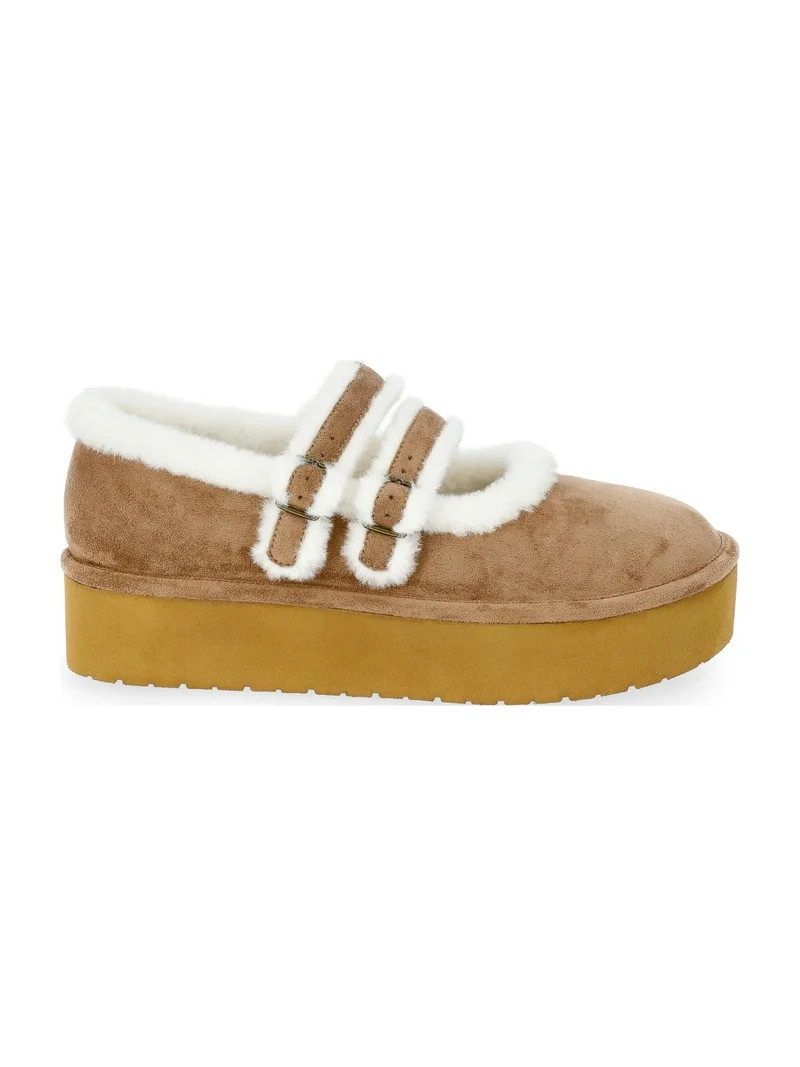 Madden NYC Women's Cozy Platform Mary Janes with Faux Fur Lining | Walmart (US)