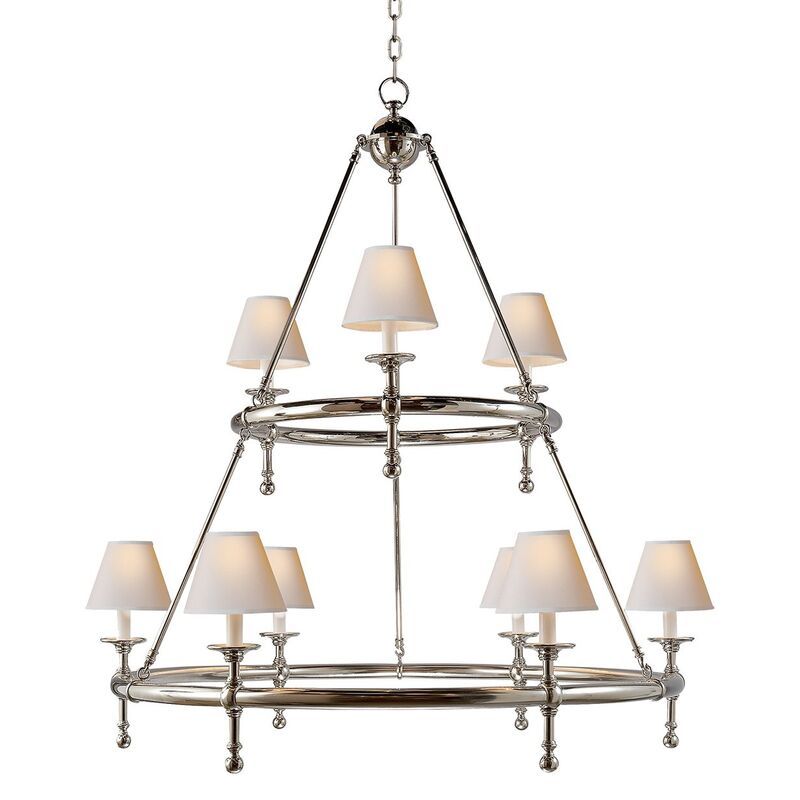 Classic Two-Tier Ring Chandelier, Polished Nickel | One Kings Lane