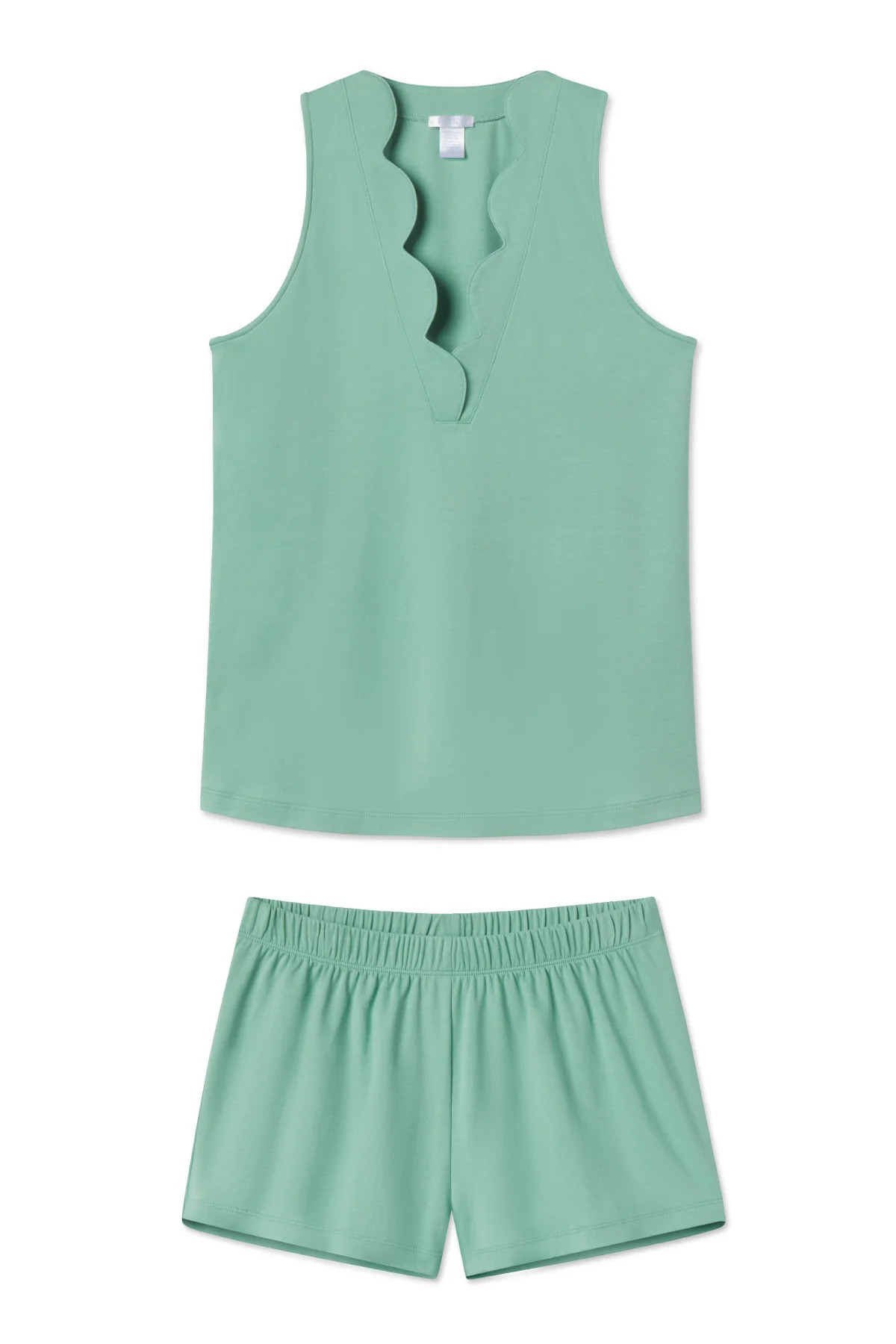 Pima Scallop Shorts Set in Meadow | Lake Pajamas