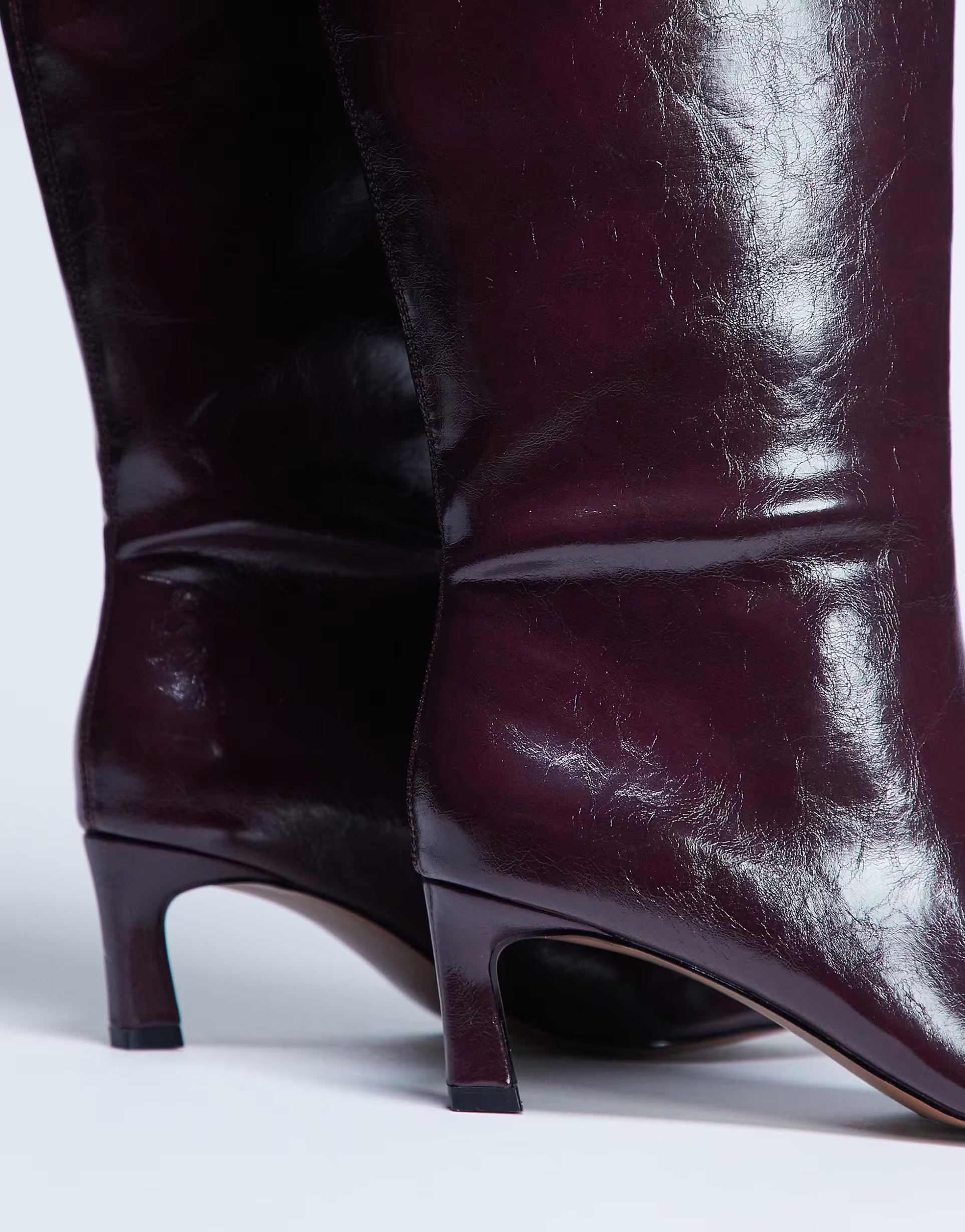 Topshop Tanya point toe knee high boot in burgundy | ASOS | ASOS (Global)