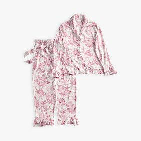 LoveShackFancy Damask Ruffle Long Sleeve Pajama | Pottery Barn Teen