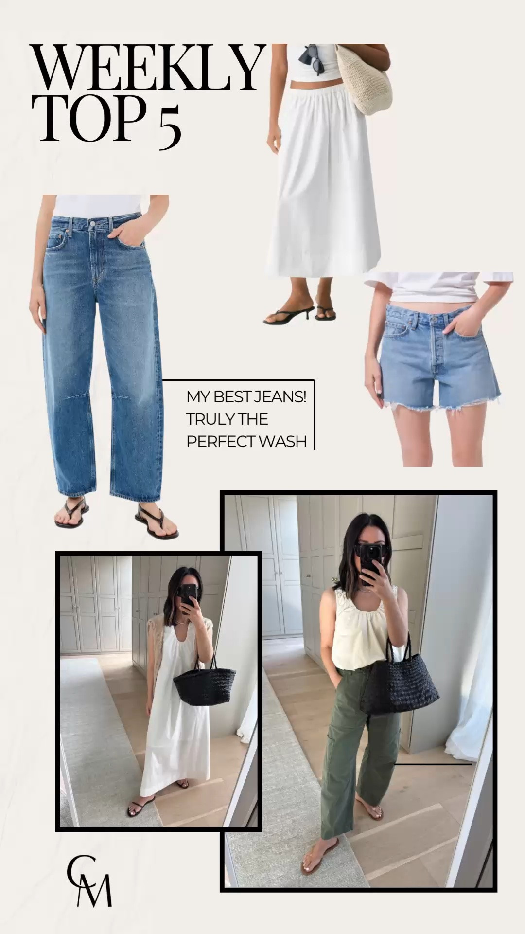 weekly top 5. your favorite wardrobe upgrades this week.

citizens of humanity miro jeans 24 (sized down & cut hems)
agolde parker long shorts 24 (size up until they’re comfortable
zara ballon tank small 
amazon dress xs
aritzia poplin skirt xs

summer style, petite style

#LTKSeasonal #LTKPetite #LTKmomlife