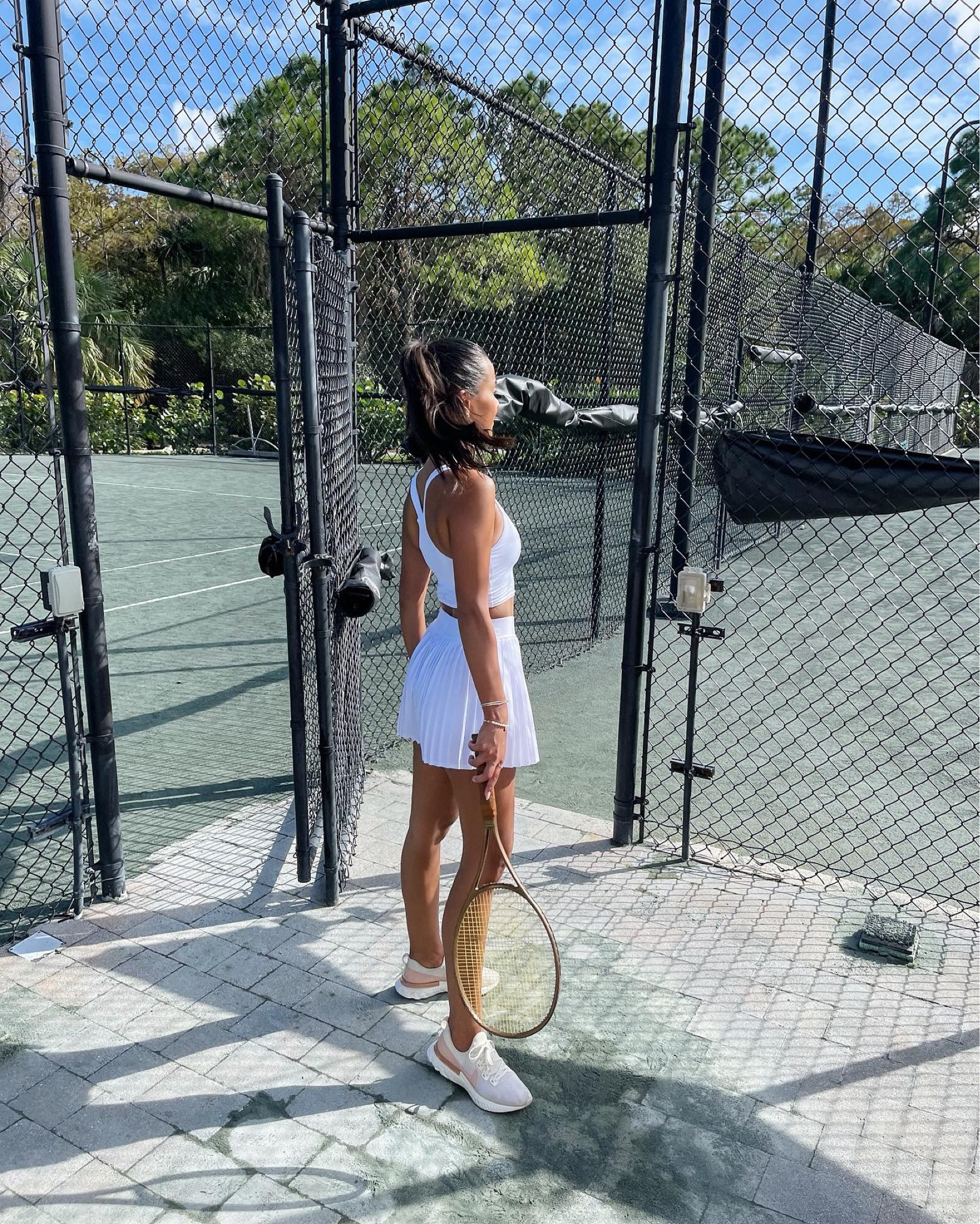 Tennis fit. 🎾 Tennis skirt, Alo Yoga, tennis outfit, running shoes, tennis 

#LTKfitness #LTKfindsunder100 #LTKtravel