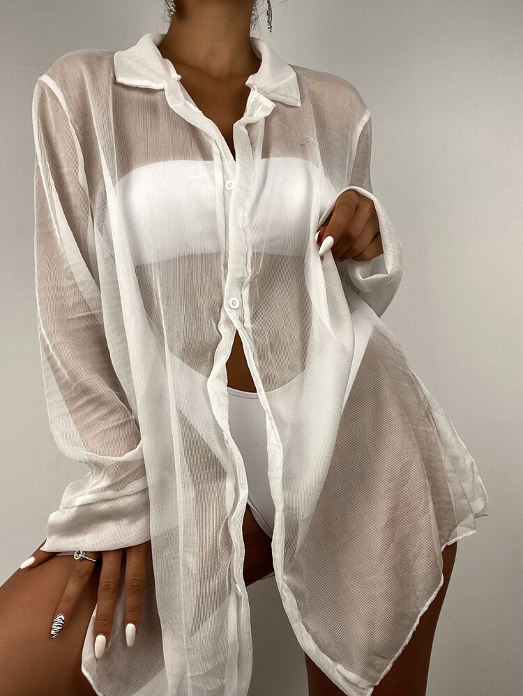 Button Front Kimono | SHEIN