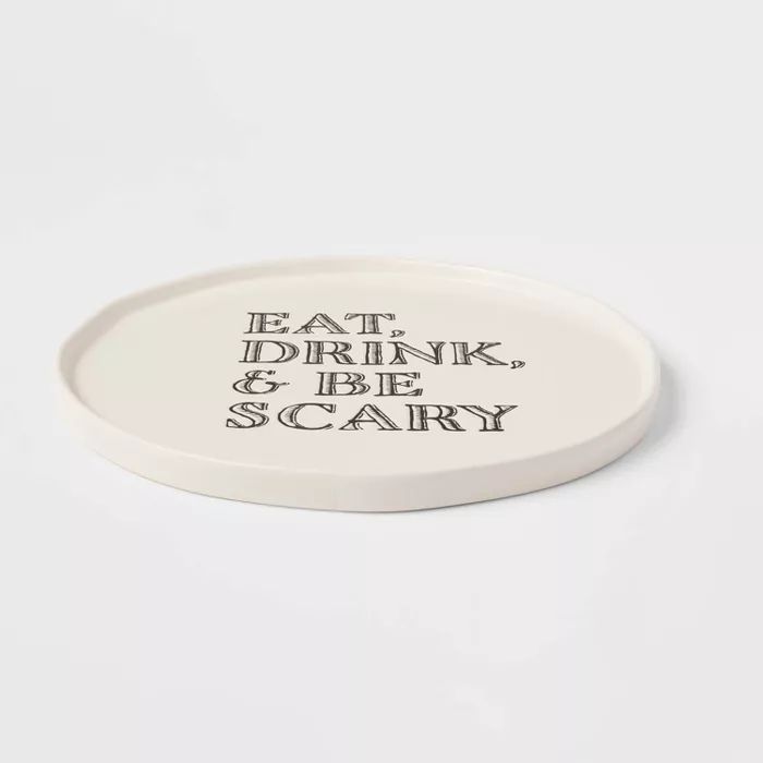 12" Stoneware Eat, Drink and Be Scary Serving Platter - Threshold™ | Target