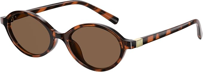 Retro Oval Sunglasses for Women 90s Vintage Y2K Trendy Narrow Shades, UV Protection Designer Sun ... | Amazon (US)