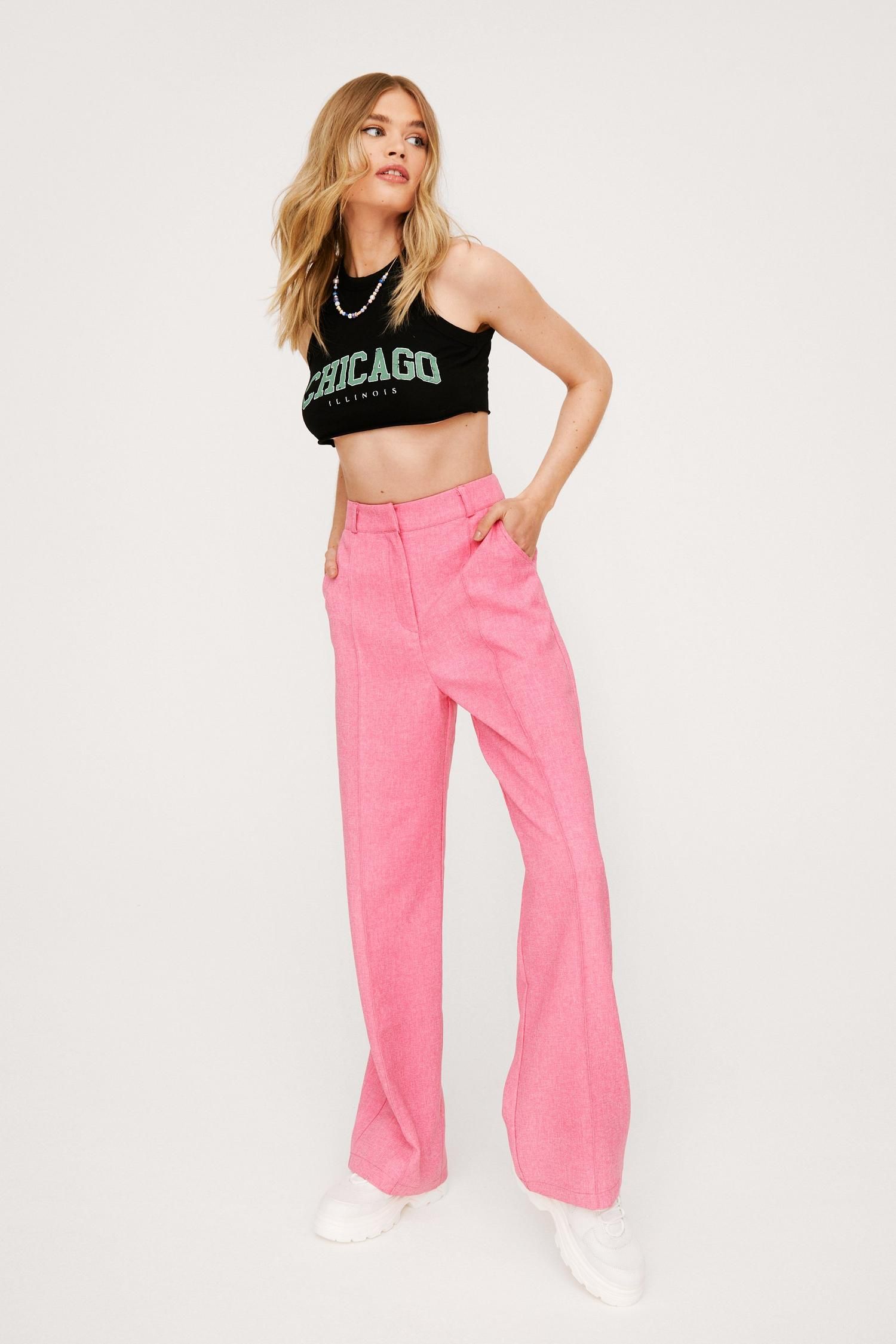 Textured Woven Straight Leg Tailored Pants | Nasty Gal (US)