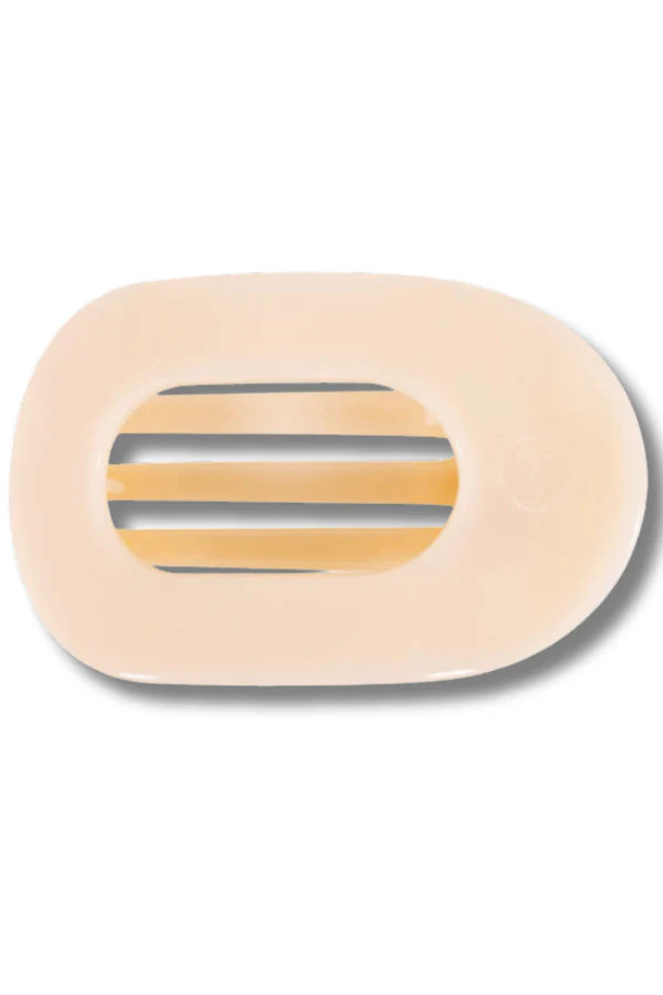 Teleties Large Almond Beige Round Flat Clip | The Willow Tree