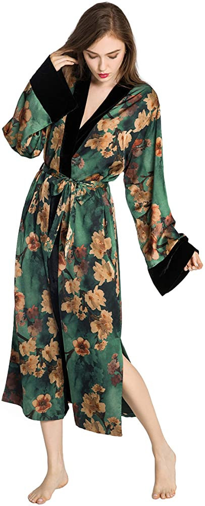 KIM+ONO Women's Kimono Wrap - Watercolor Floral, Charmeuse Kimono Wrap for Women | Amazon (US)